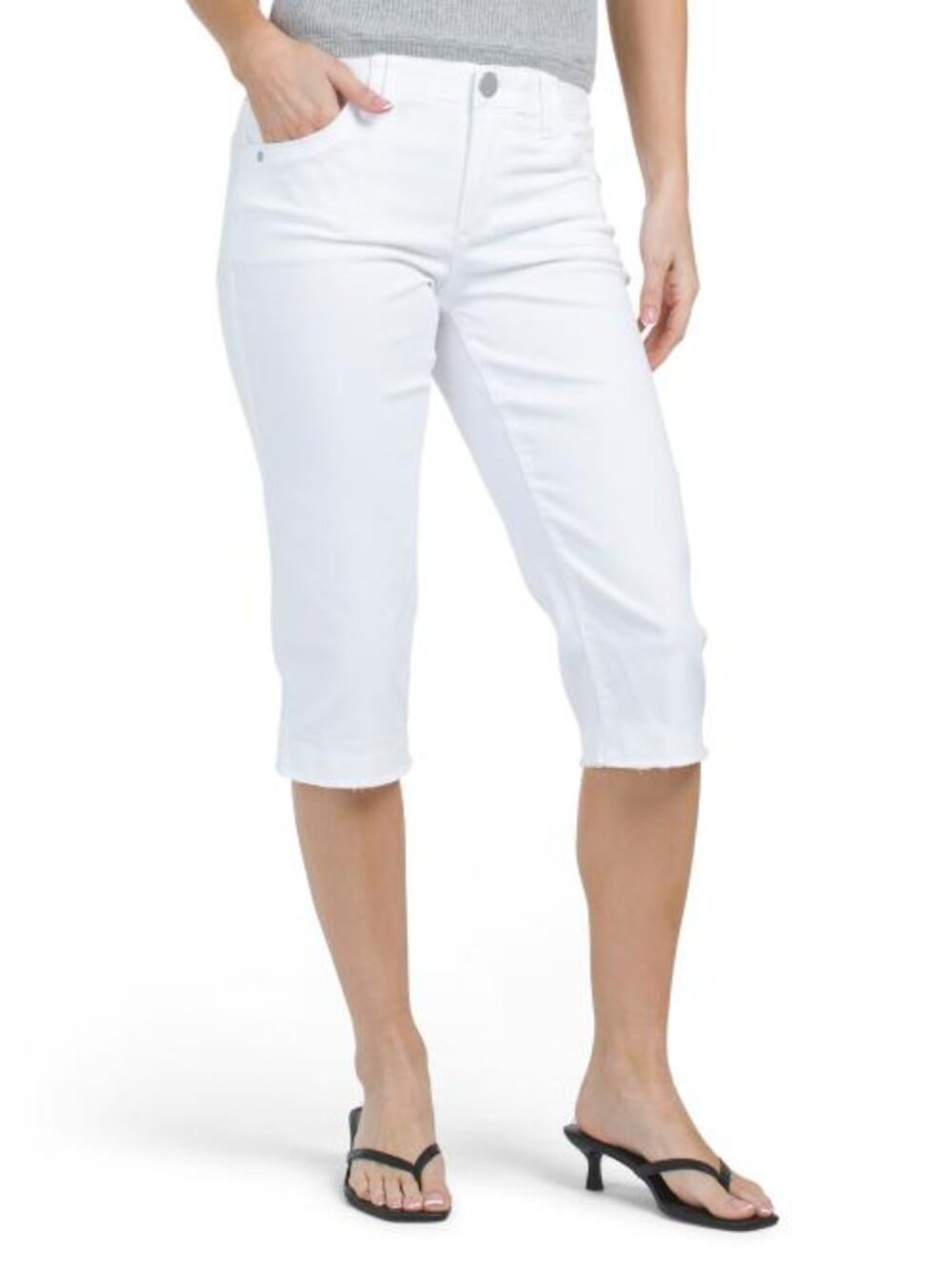 NWT! Democracy "Ab"solution® Stretch Straight Leg Skimmer Fray Hem Jeans- 8